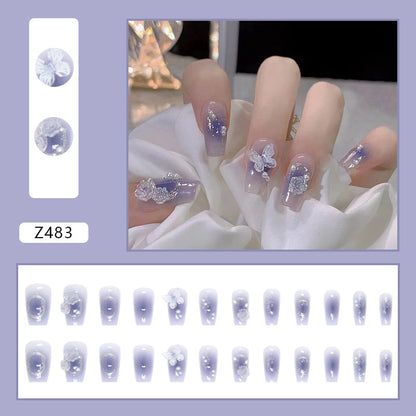 Butterfly Camellia Pearl Press-On Nails