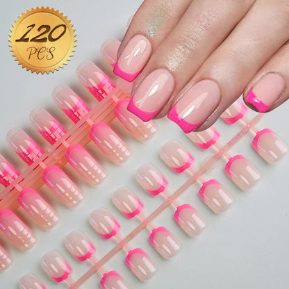 Light Pink Square Press-On Nails 100pc