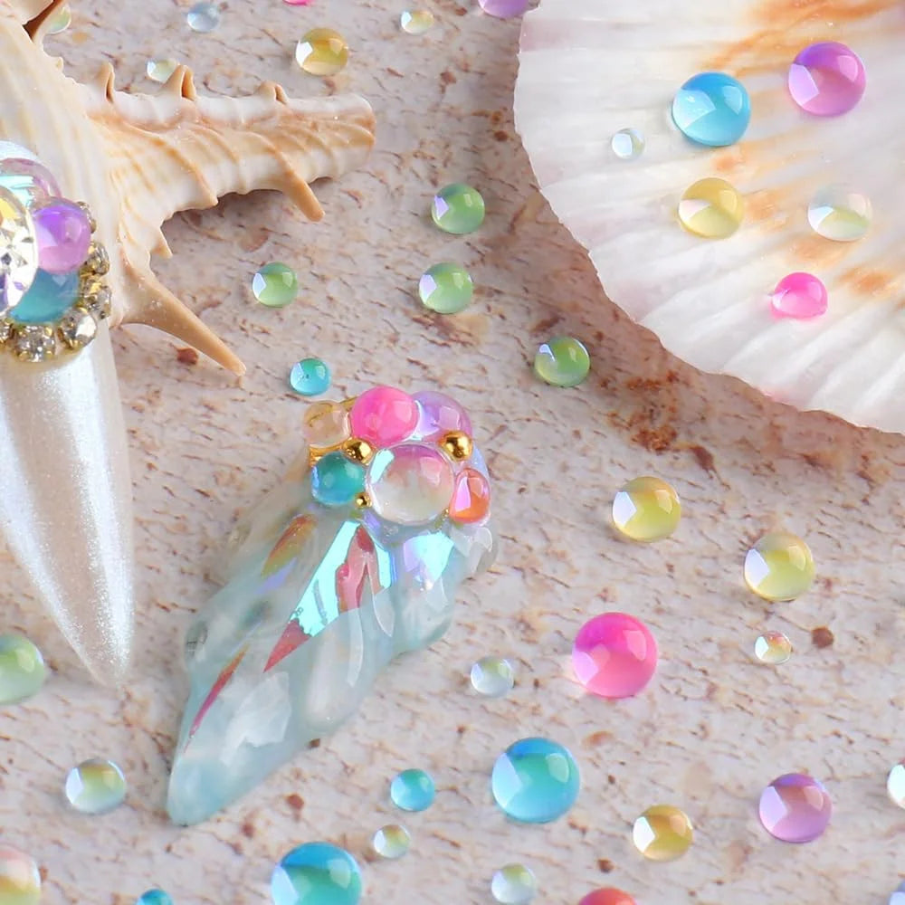 Mermaid Bubble Aurora Glass Nail Charms