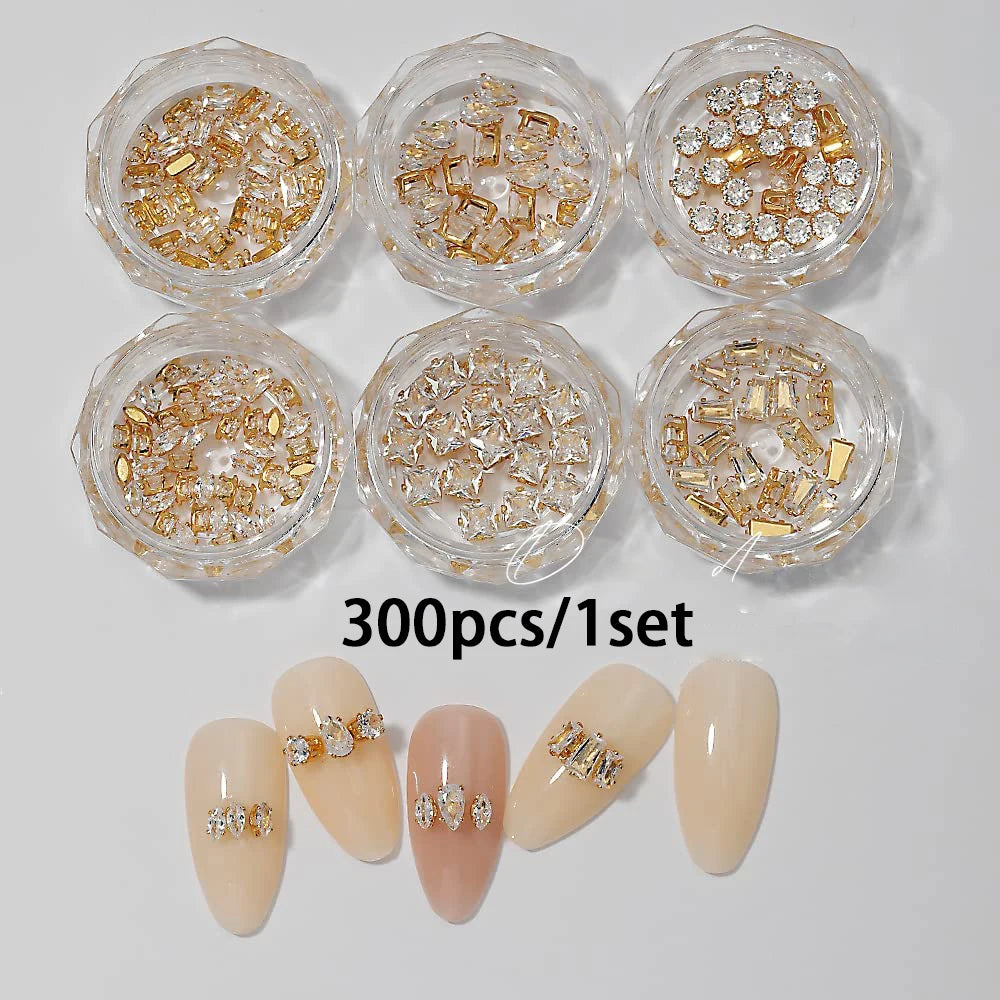 Mix Zircon Rhinestone Nail Charms 100pc