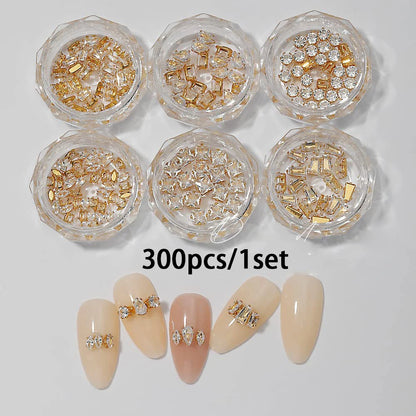 Mix Zircon Rhinestone Nail Charms 100pc