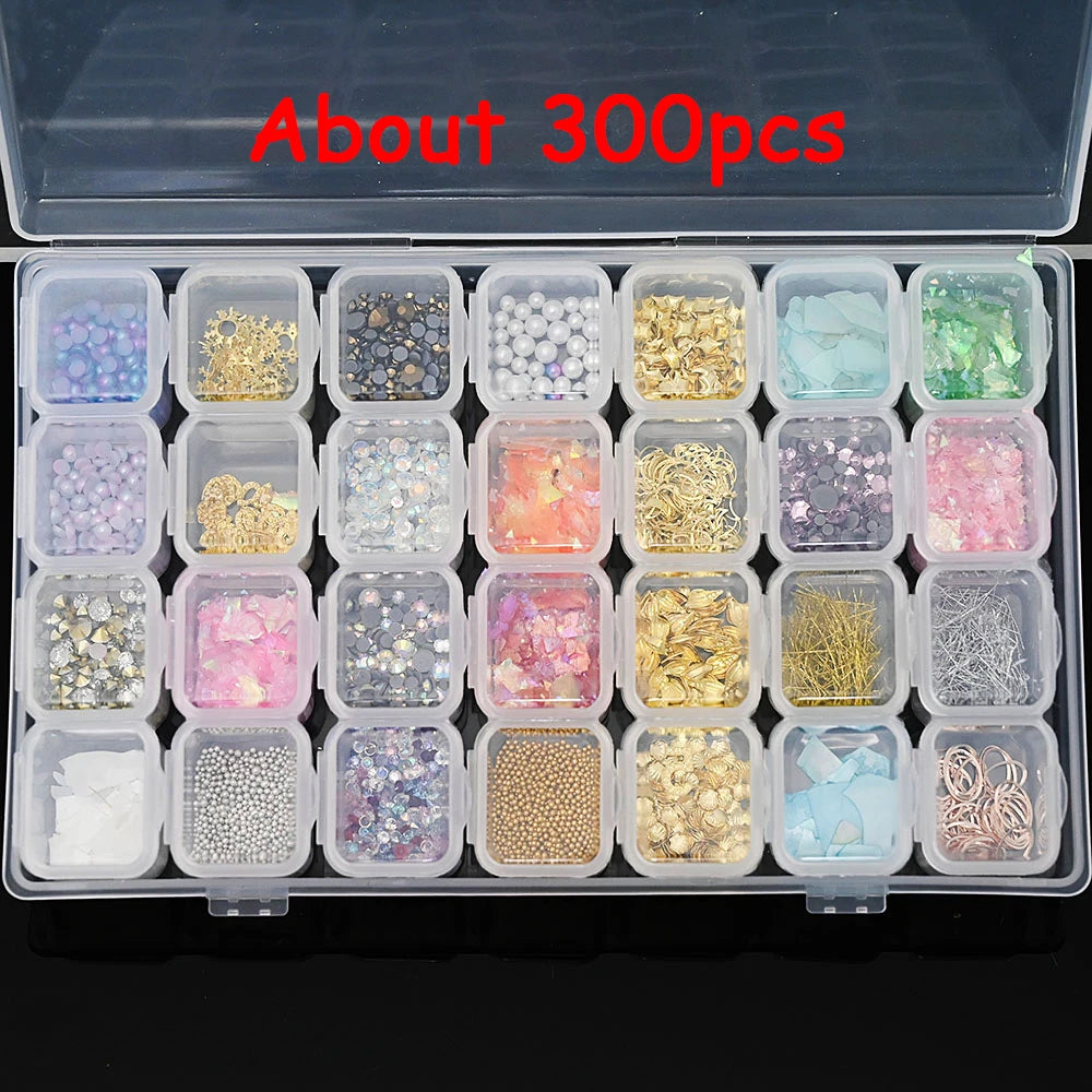 Mix Zircon Rhinestone Nail Charms 100pc