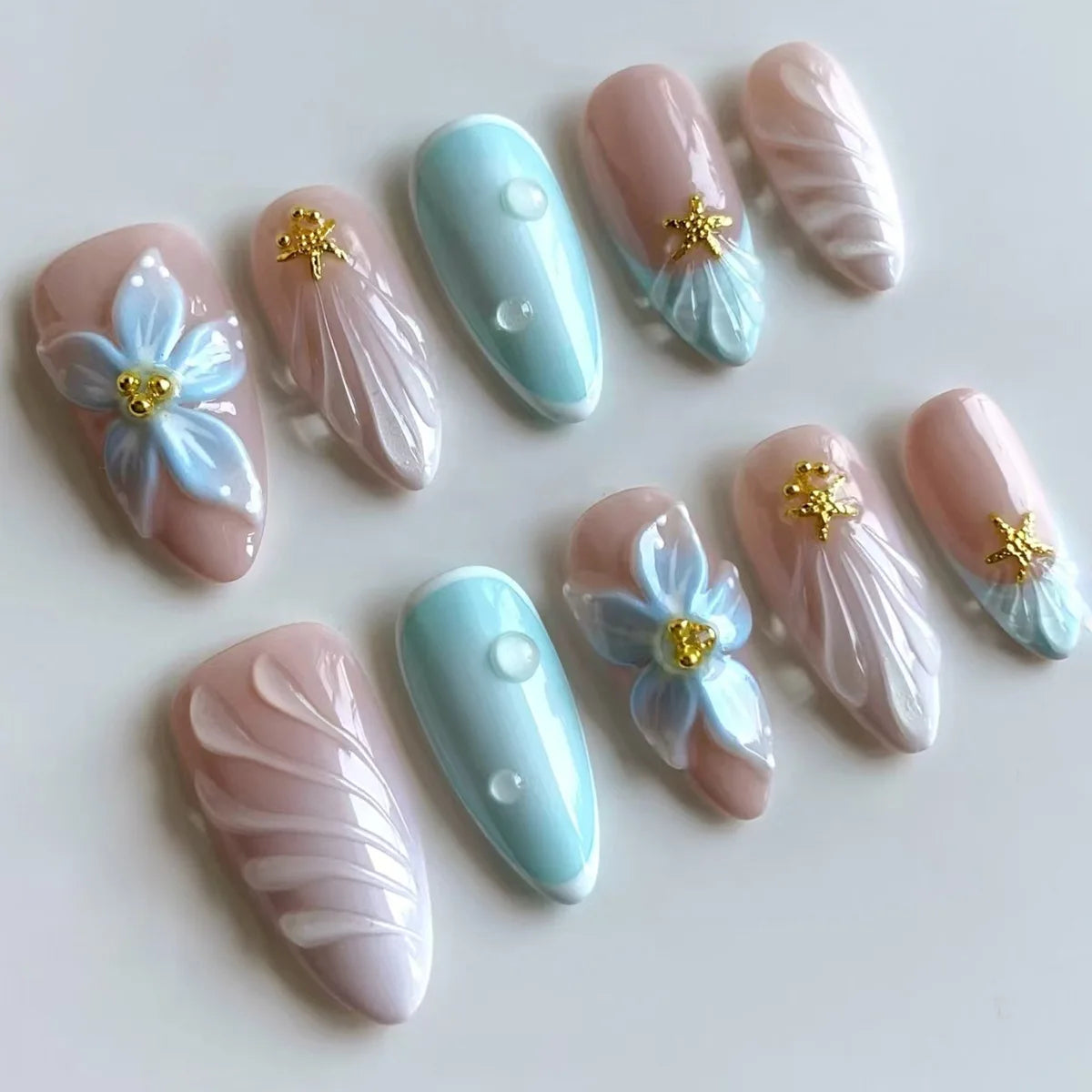 Pink Butterfly Ballet Press-On Nails