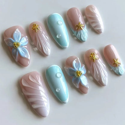Pink Butterfly Ballet Press-On Nails