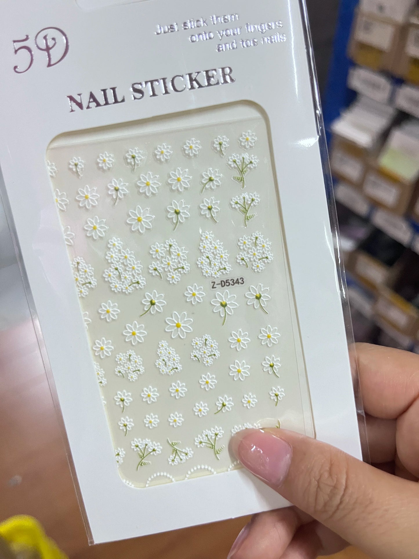 1pc 5D Embossed Flowers leaves Design Nail Art Stickers,Nails Art Decals Self Adhesive Nail Sticker Supplies for Women and Girls