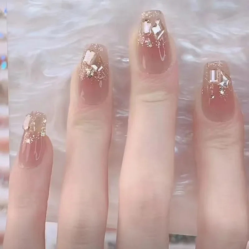 Moon Star Glitter Press-On Nails