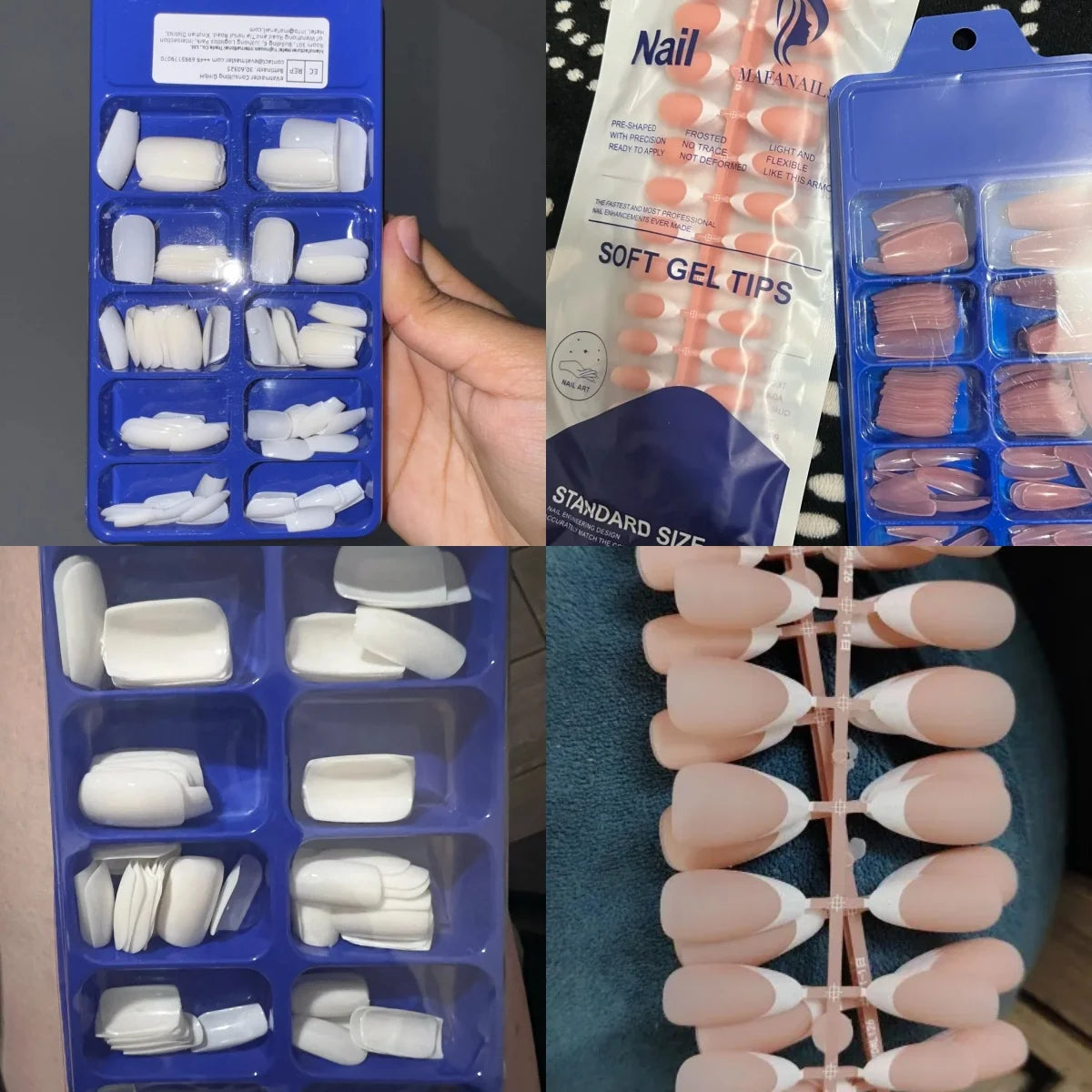 Light Pink Square Press-On Nails 100pc