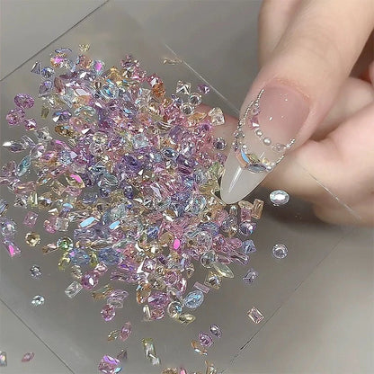 Mixed Shape Zircon Nail Rhinestones 50pc