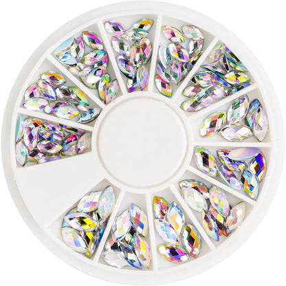 1Box Mixed Acrylic Gems Nail Rhinestones 3D Metal Alloy Nail Charms Flat Jewelry Decoration DIY Manicure Accessory DIY Stones*5H