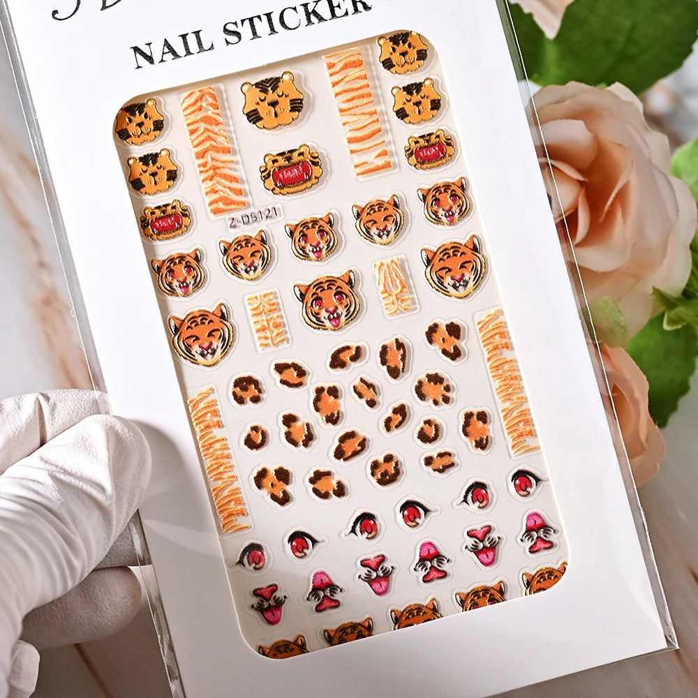 5D Sea Nail Art Stickers Embossed Self-Adhesive Ocean Beach Style Nail Slider Kawaii Starfish/Shell/Coral Reef Decor Nail Decals