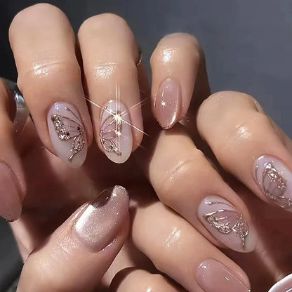Wine Red Almond Press-On Nails