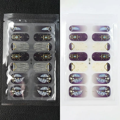 59 Style of Nail Stickers 1Sheet Rhinestones Fashion Nail Wraps Self Adhesive Manicure Decoracion DIY Full Cover Nail Sticker#5-