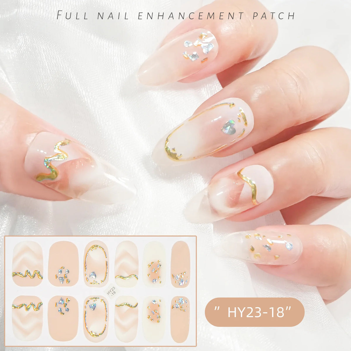 59 Style of Nail Stickers 1Sheet Rhinestones Fashion Nail Wraps Self Adhesive Manicure Decoracion DIY Full Cover Nail Sticker#5-