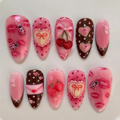 Pink Butterfly Ballet Press-On Nails