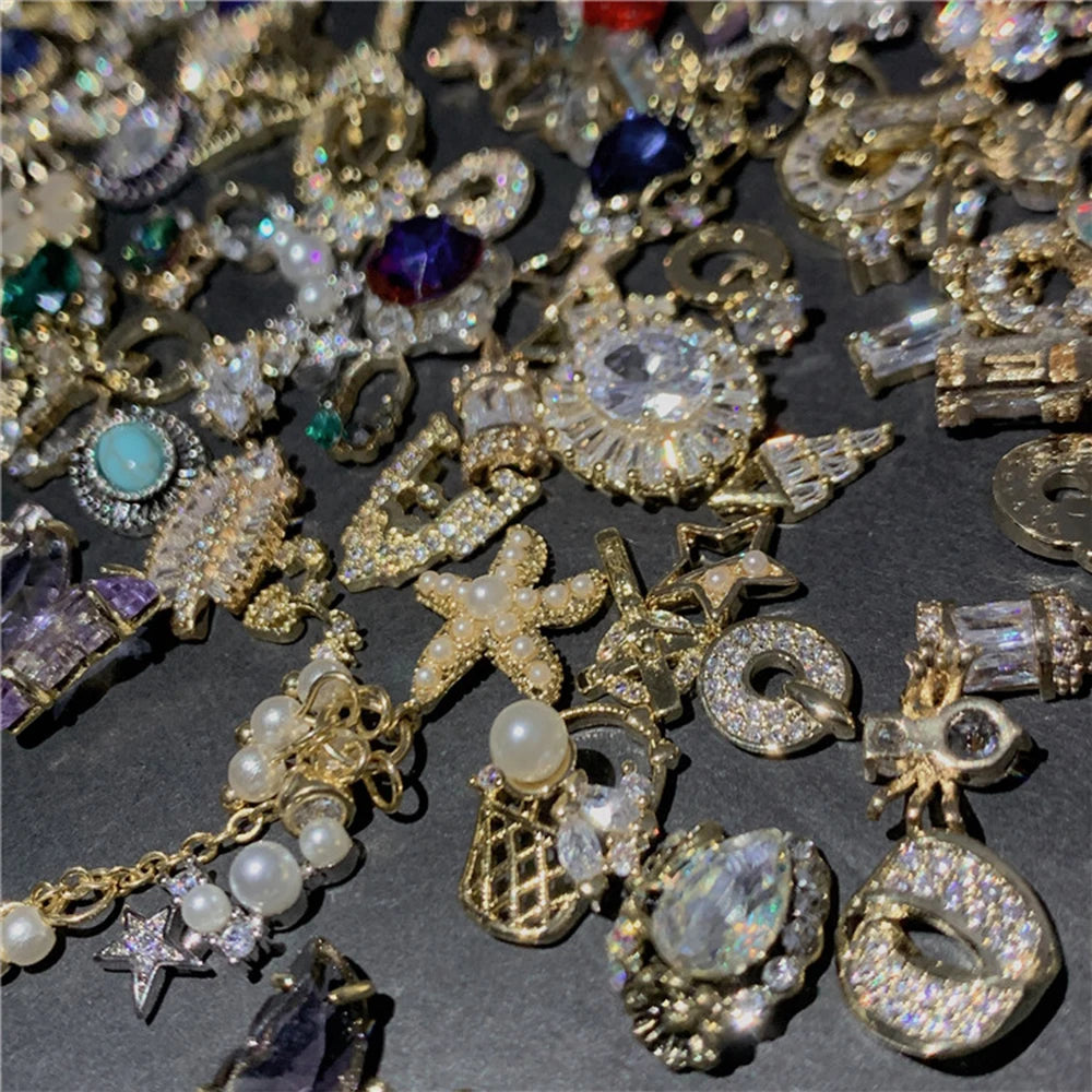Mixed Crystal Rhinestone Nail Charms 50pc