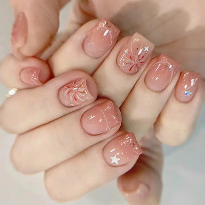 Pink Gradient Oval Press-On Nails