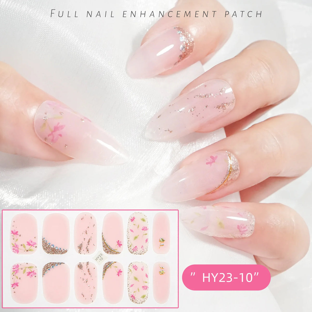 59 Style of Nail Stickers 1Sheet Rhinestones Fashion Nail Wraps Self Adhesive Manicure Decoracion DIY Full Cover Nail Sticker#5-