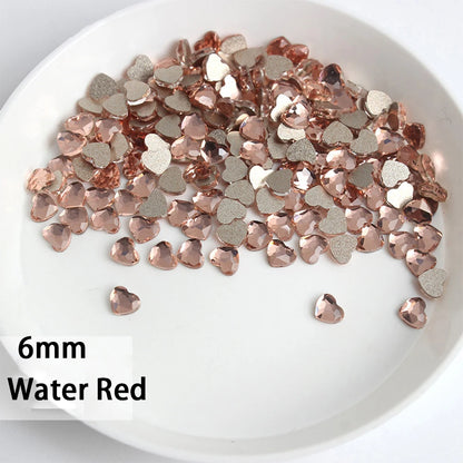 Mini Heart Glass Nail Rhinestones 100pc