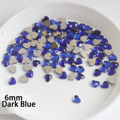 Mini Heart Glass Nail Rhinestones 100pc